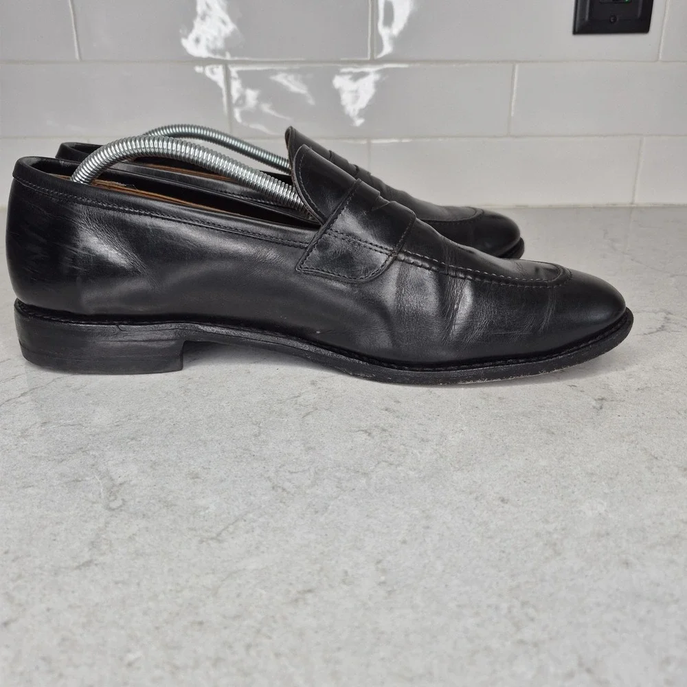 Allen Edmonds Lake Forest Loafers Shoes Black Leather‎ Hand Crafted in USA 12 D